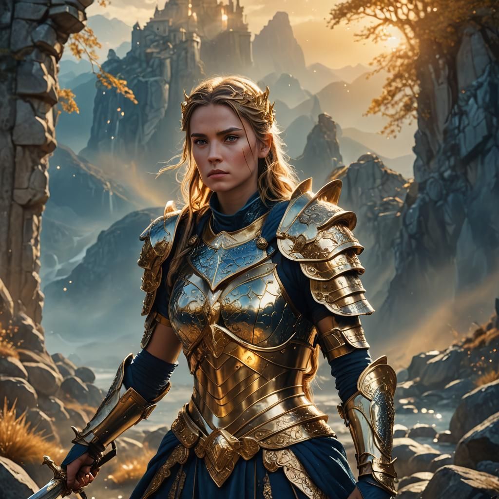 Fantasy Warrior Portrait in Digital Art Style