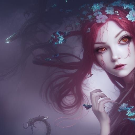 Intricate Elf in Love with Flower of Death