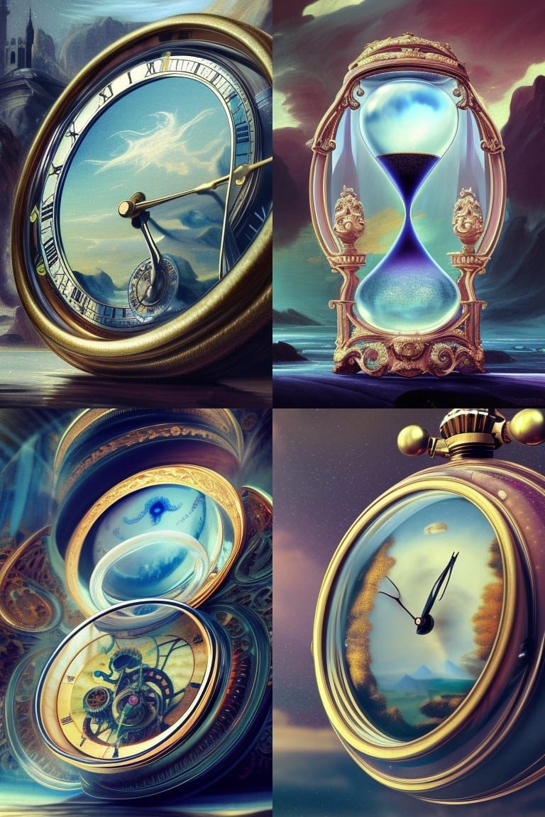 Elegant Hourglass Watch in Anime Aetherpunk Style