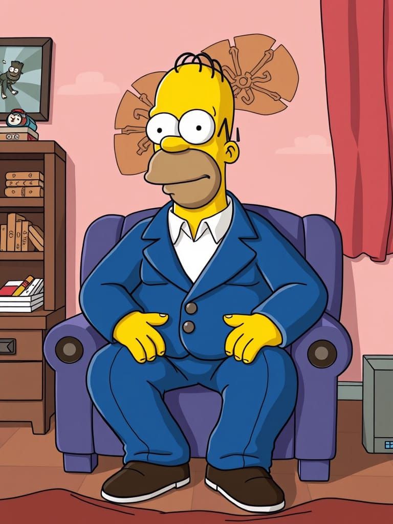 Homer Simpson in Realistic Illustration