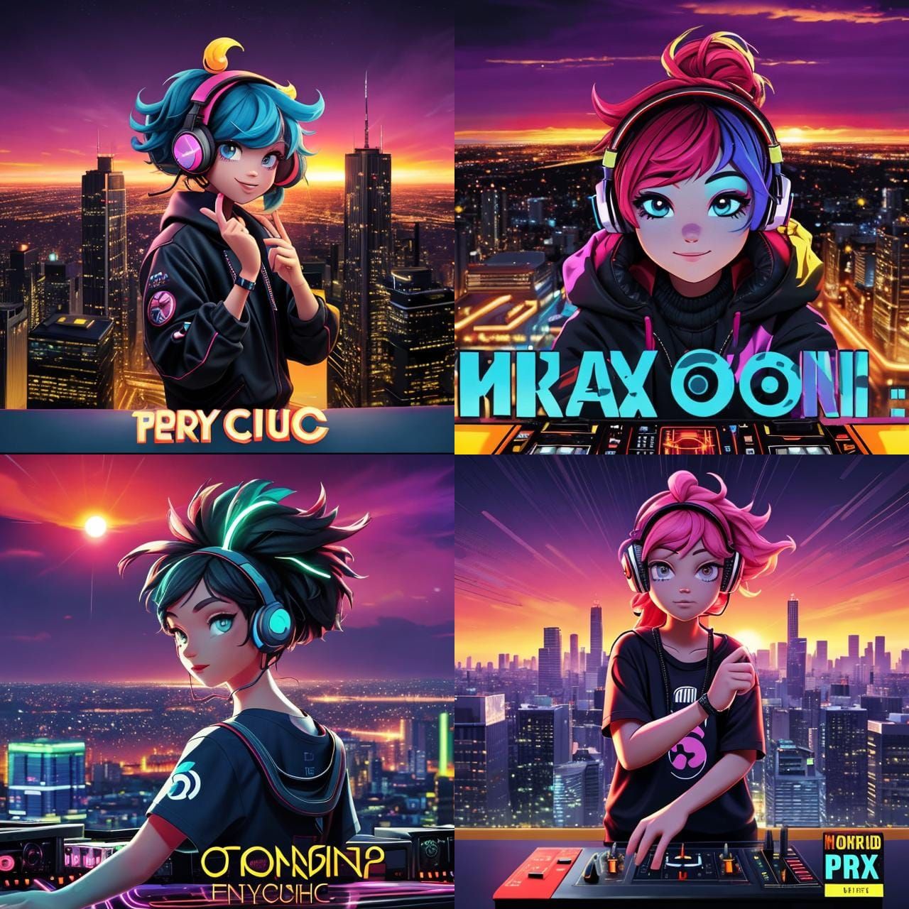 Electric Summer Party Flyer with City Sunset