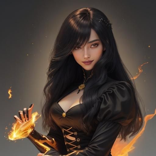 Fiery Enchantress: A Girl's Dance with a Fire Wand