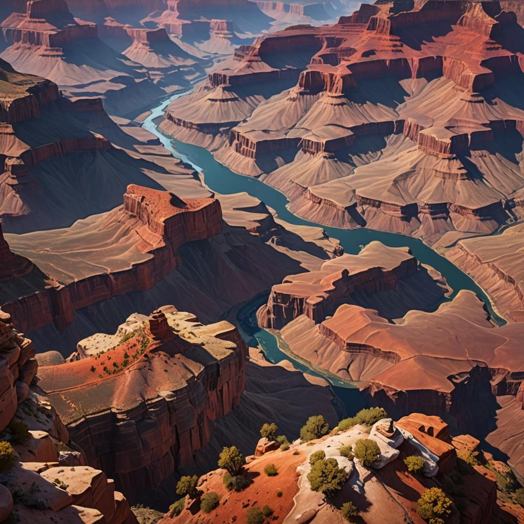 Grand Canyon Landscape in Detailed Matte Painting