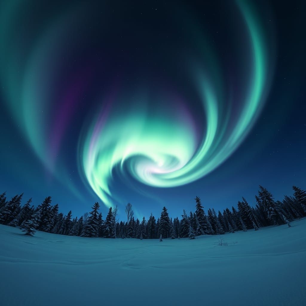 Vibrant Aurora Borealis Over Snow-Covered Mountains
