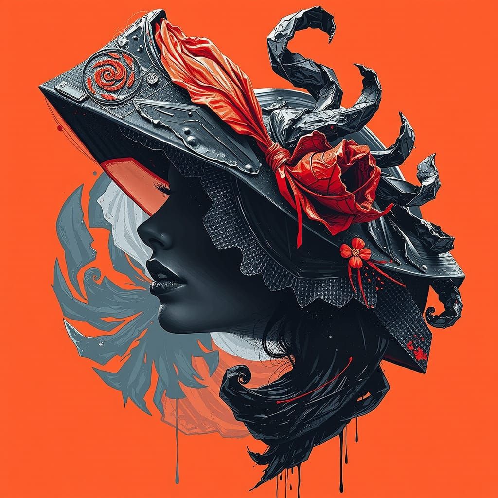 Abstract Woman Portrait in Kazimir Malevich Style