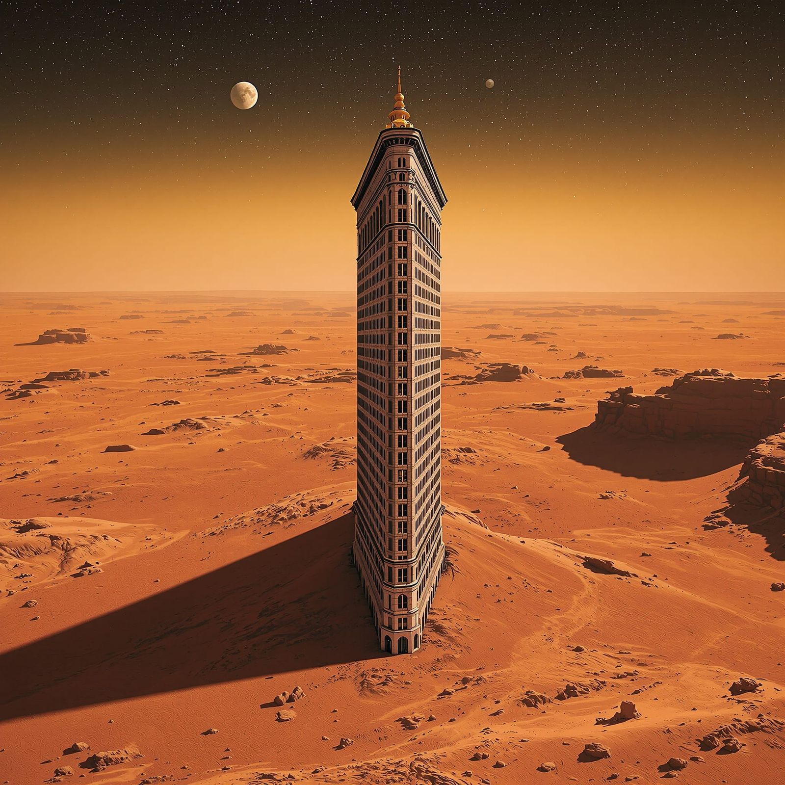 Flatiron Building on Mars, Realistic Stone Texture