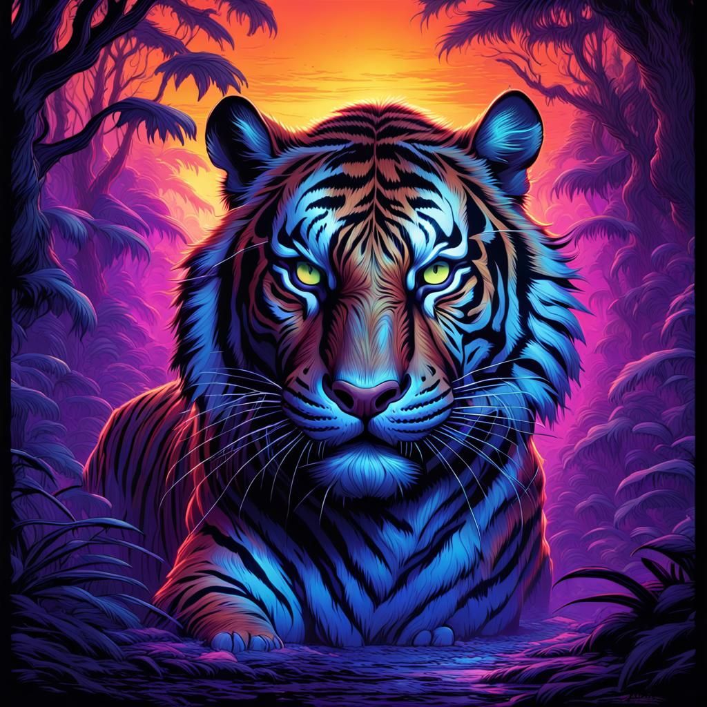 UV-Reactive Tiger in Disney Pixar Comic Art