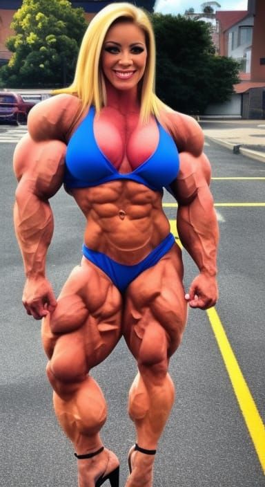 Amazon Female Bodybuilder with Muscular Physique