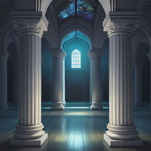 Volumetric Lighting Illuminates Mystical Djed Pillars