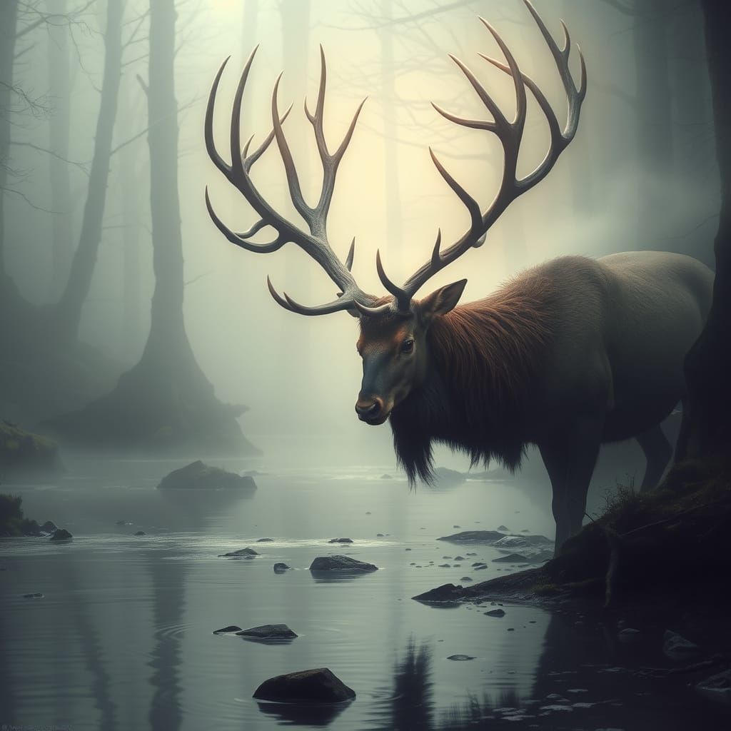 Stag in the Mist