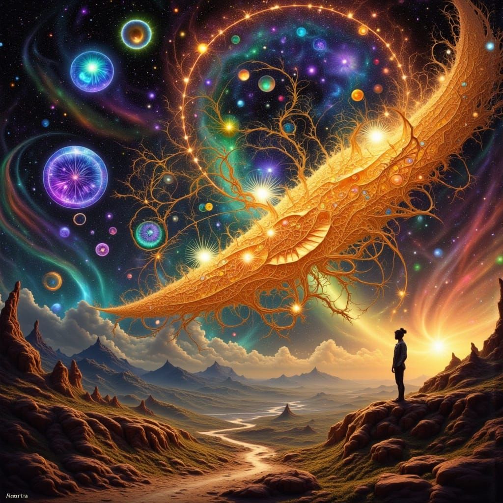 Cosmic Gemstone Spacecraft in Starry Expanse