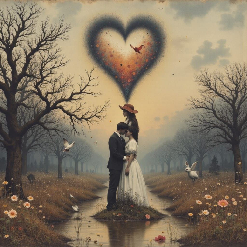 Surreal Romantic Image of Being Half Not Whole