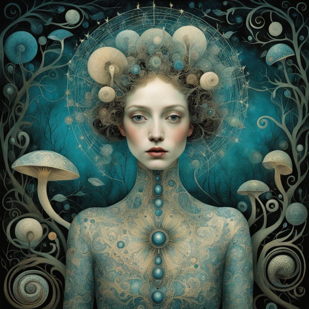 Ethereal Dreamscapes: Enchanting Creature in Labyrinthine Su...