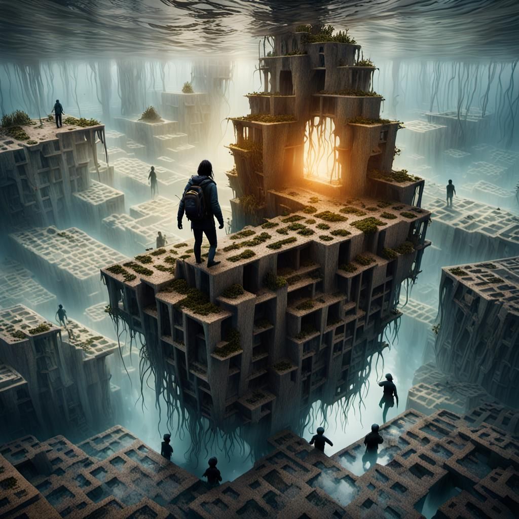 Thalasophobia Art: Submerged Silhouette in Murky Depths