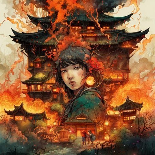 Fiery Mage Conjuring Flames