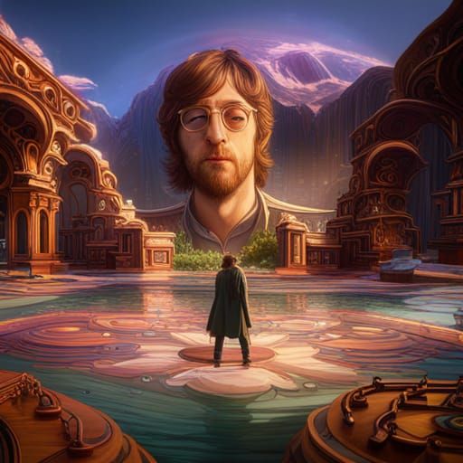 Detailed Matte Painting of John Lennon