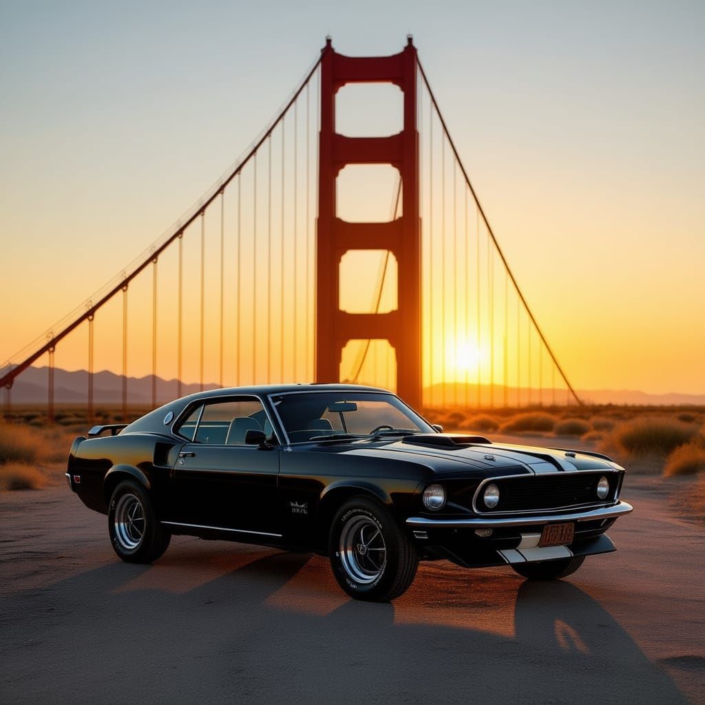 1969 Black Ford Mustang Shelby GT Drives into Sunset