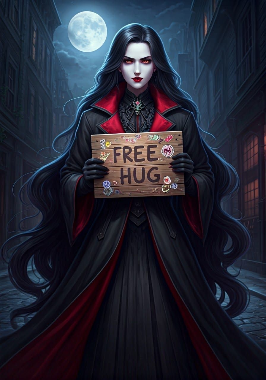 Vampiress Offers Free Hugs in Anime Style