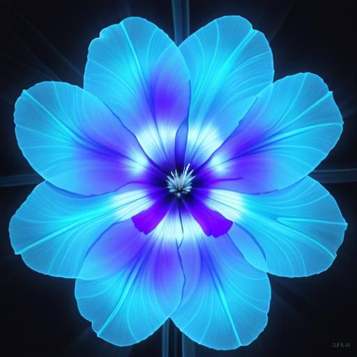Chemiluminescent Hibiscus X-Ray with Neon Veins
