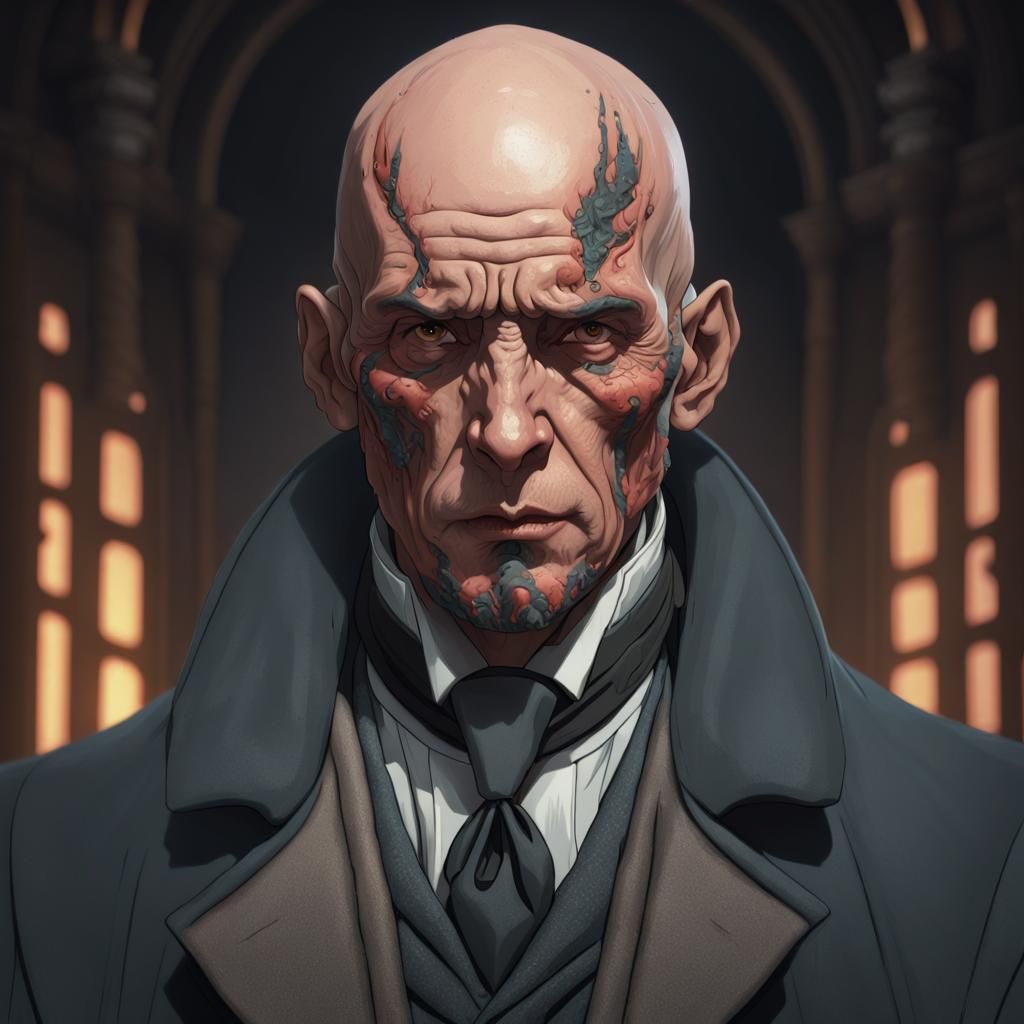 Acid-Burnt Survivor in Triadic Black Attire