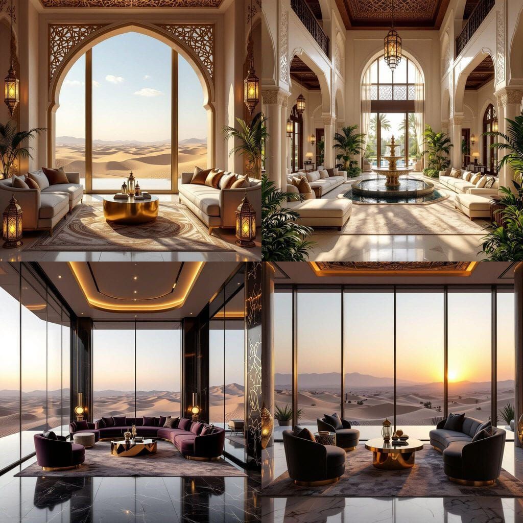 Luxurious Dubai Interiors Set in a Desert Landscape