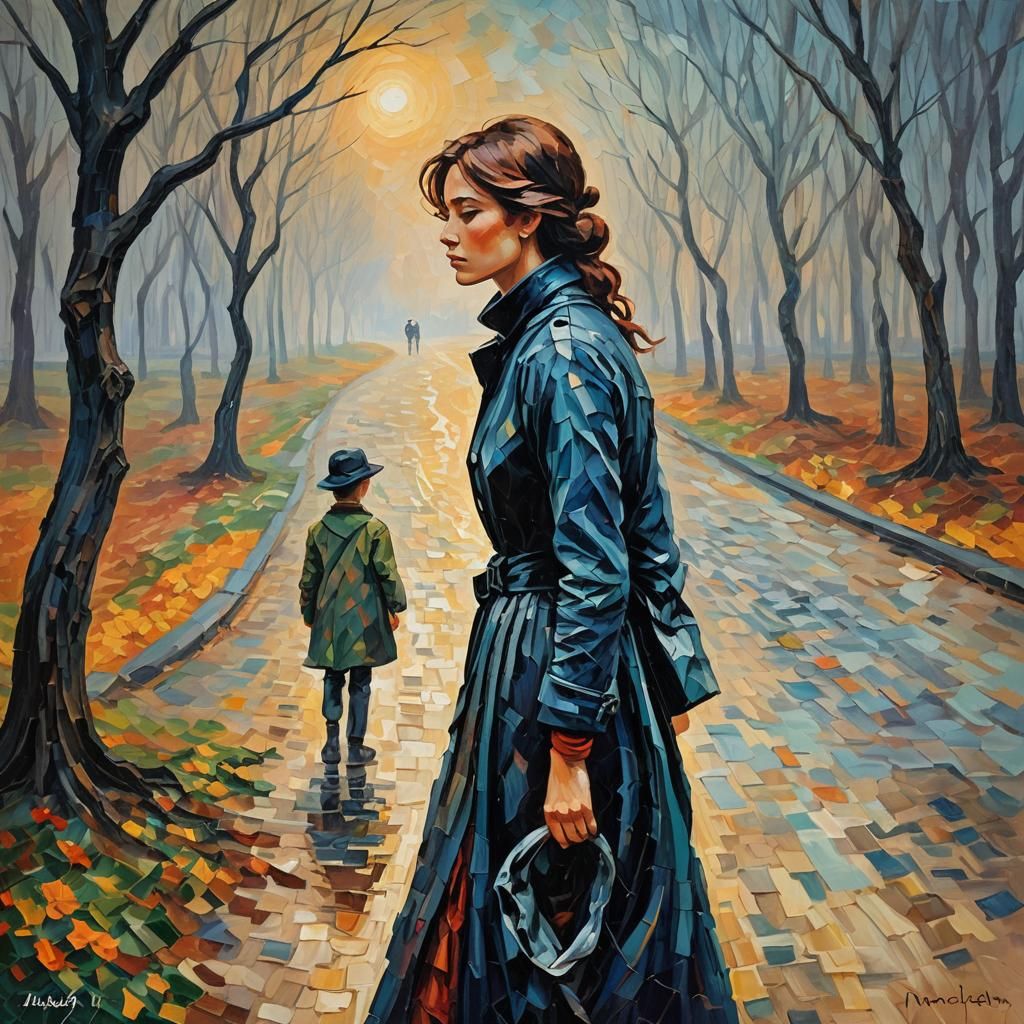 Desolate Hope: Neo-Impressionist Oil Painting