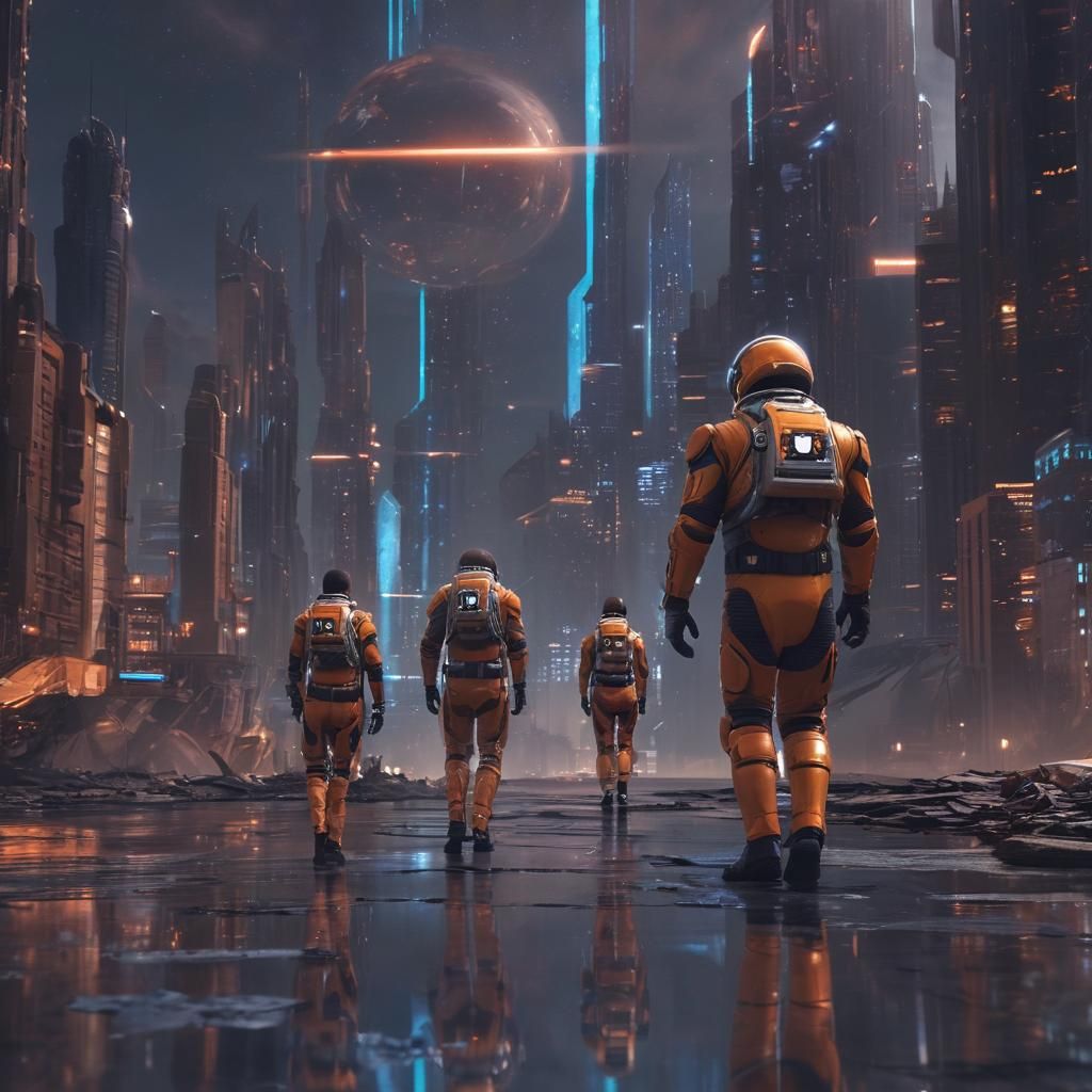 Futuristic Cityscape on Habitable Planet in Digital Art