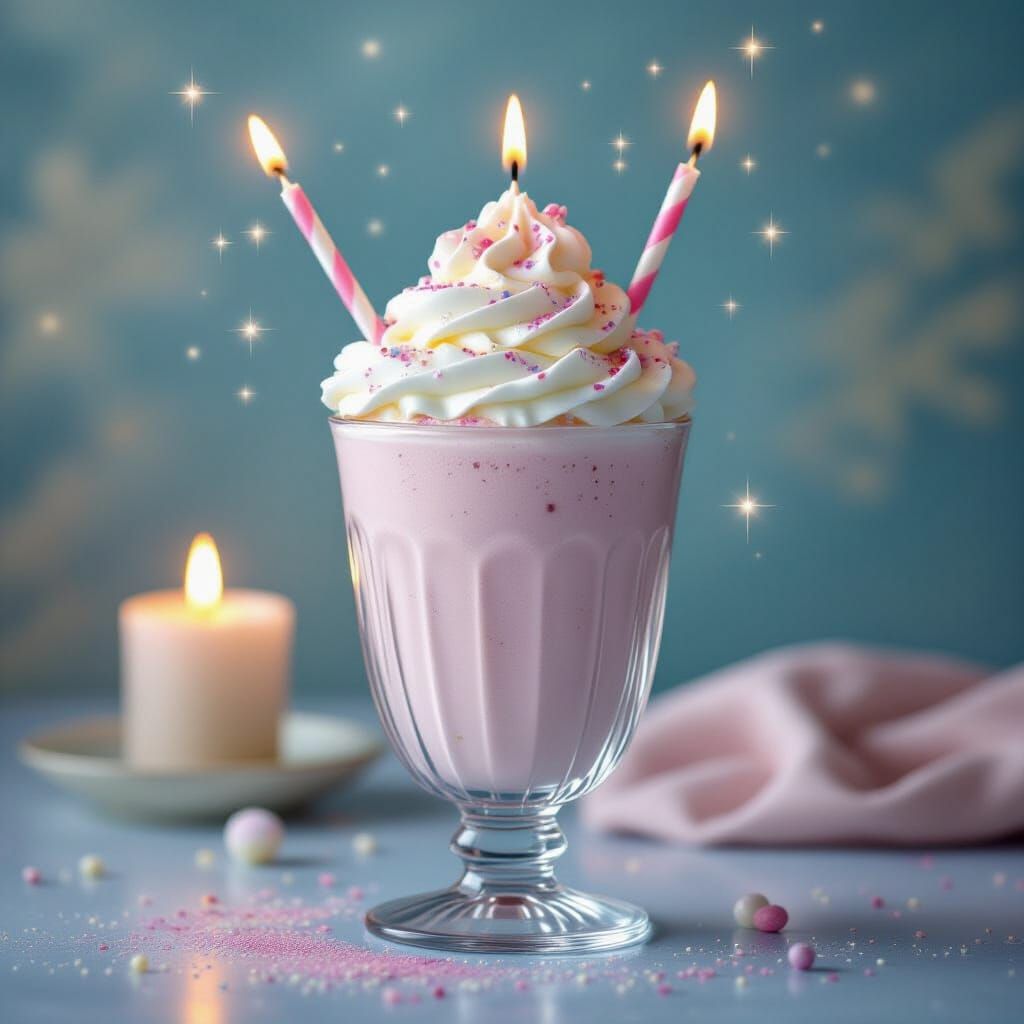Magical Milkshake with Candles and Pixie Dust