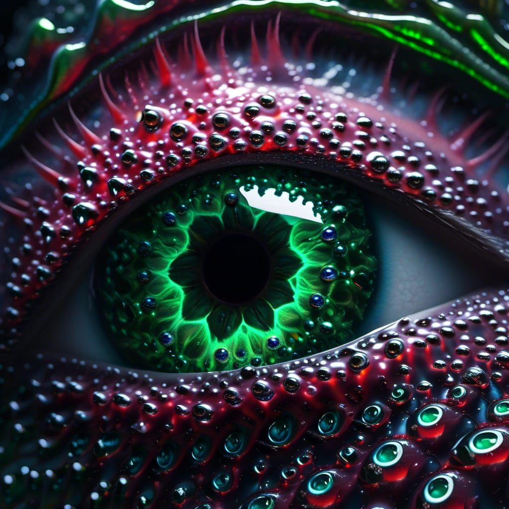 Crystal Dragon Eye with Galaxy Liquid and Emerald Iris