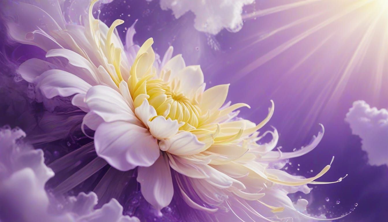 Abstract Lemon Chiffon and Purple Background