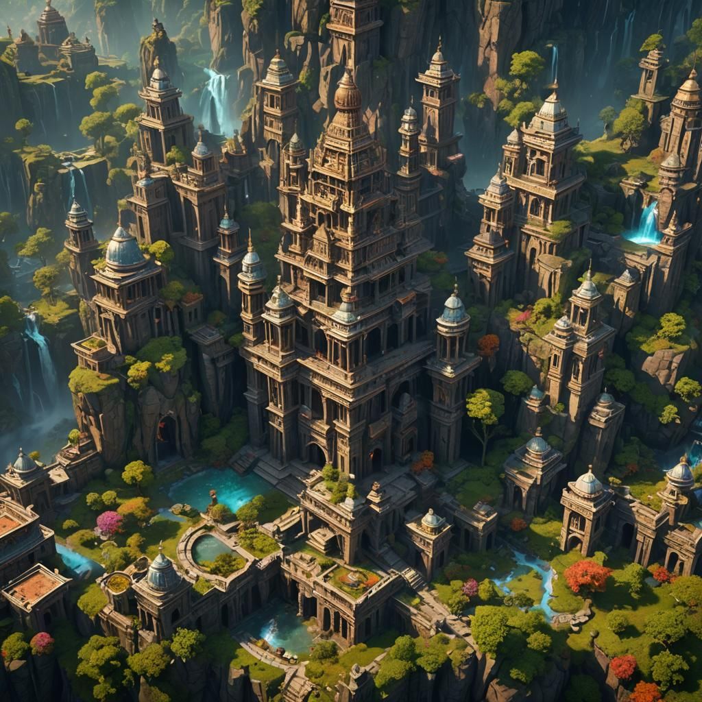 Attractive Street: Detailed Matte Painting in Deep Color