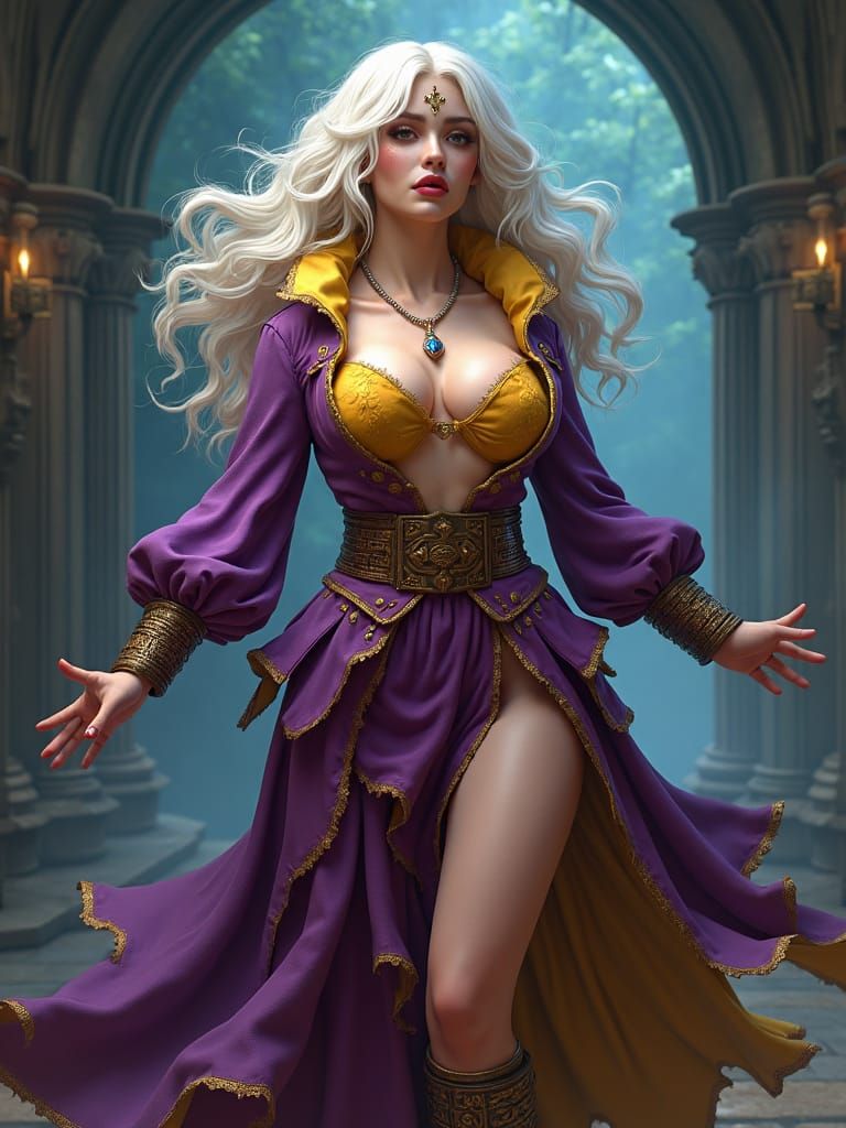 Cirilla Witcher 3 Caricature in Pixar-Inspired Style