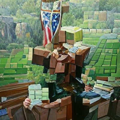 Minecraft Logo as Oil Painting by Gurney