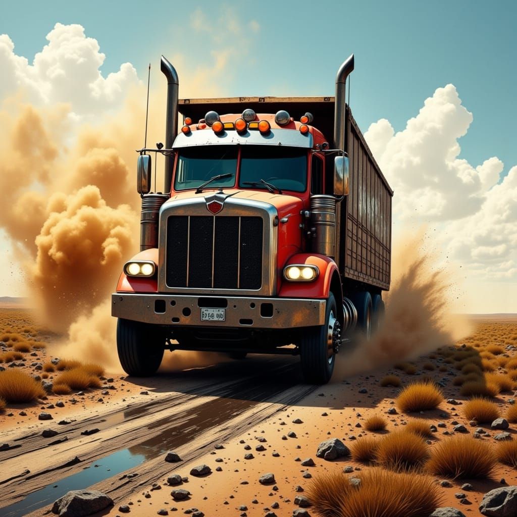 Highway Rebel in a Dusty Storm
