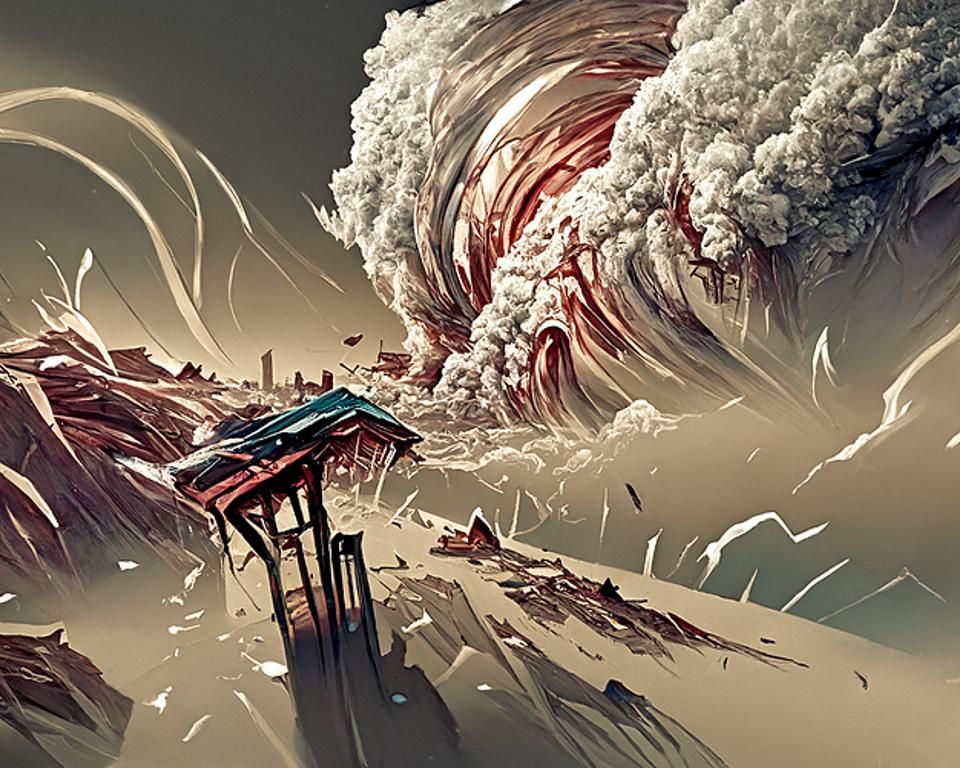 Catastrophic Earthquake Digital Artwork in 8K