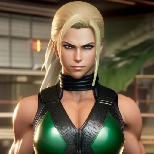 Sonya Blade from Mortal Kombat as Anime Art