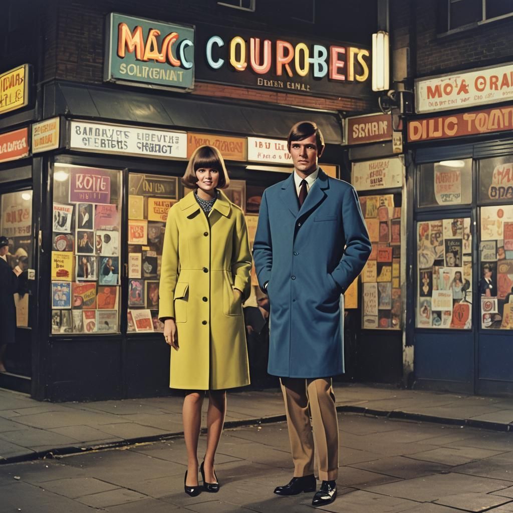 1960s Nightclub Scene in Pop Art Style