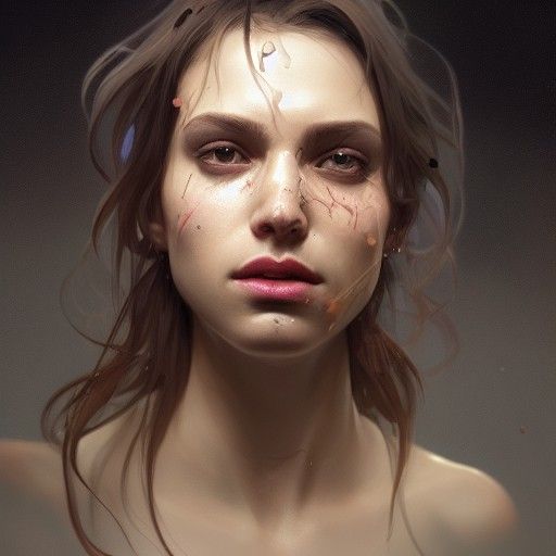 Anxiety Portrait in Hyperdetailed Art Nouveau Style