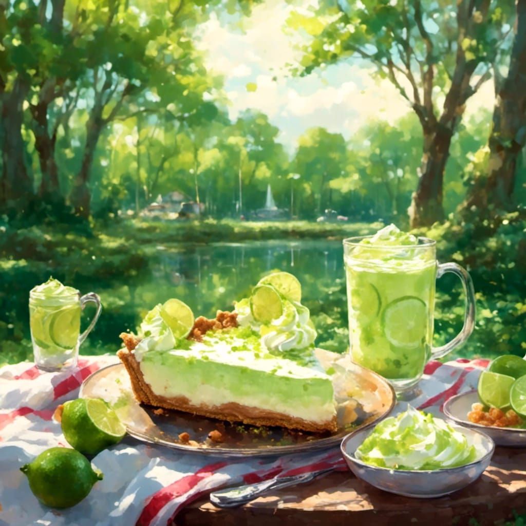 Delicious Key Lime Pie in Picturesque Park