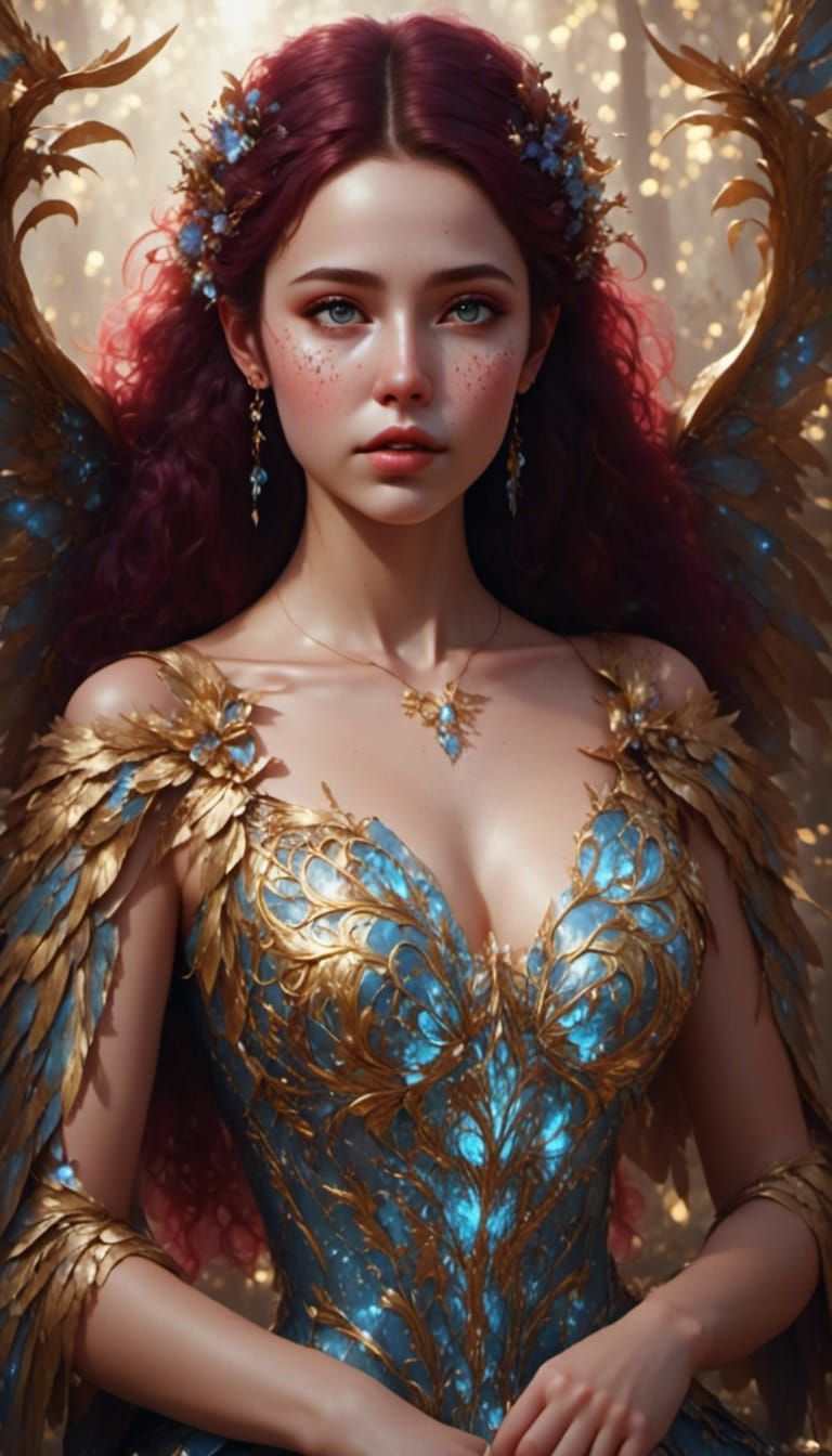 Blue-Winged Fairy in Aurorapunk Style