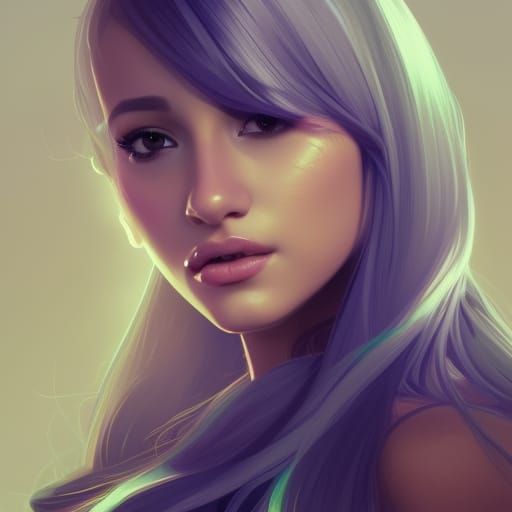 Ariana Grande Portrait in Art Nouveau Style