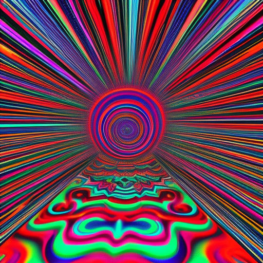 Psychedelic Dance Hall in Vibrant Colors