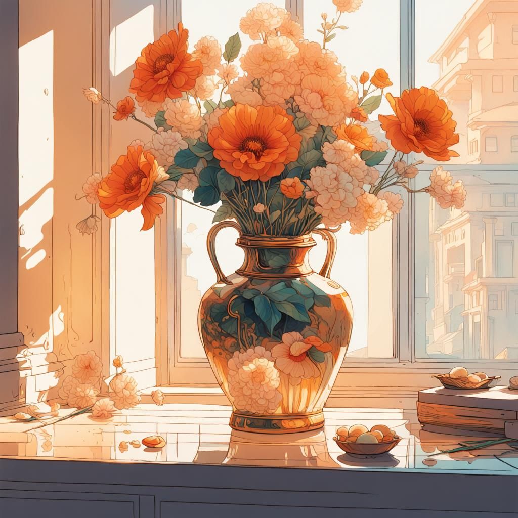 Flower Vase Still Life in Dreamcore Style