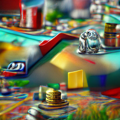 Vintage Monopoly Game Close-Up