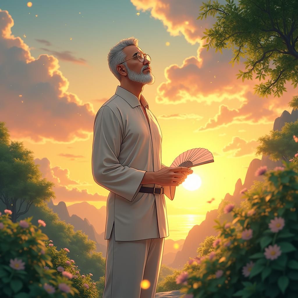 Leon Chisholm: Serene Portrait at Sunset