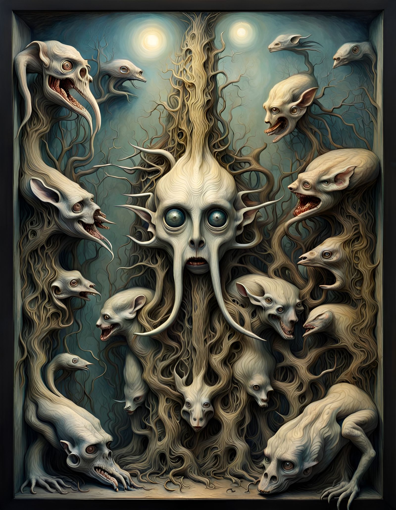 Cryptid Taxidermy in Art Nouveau Style