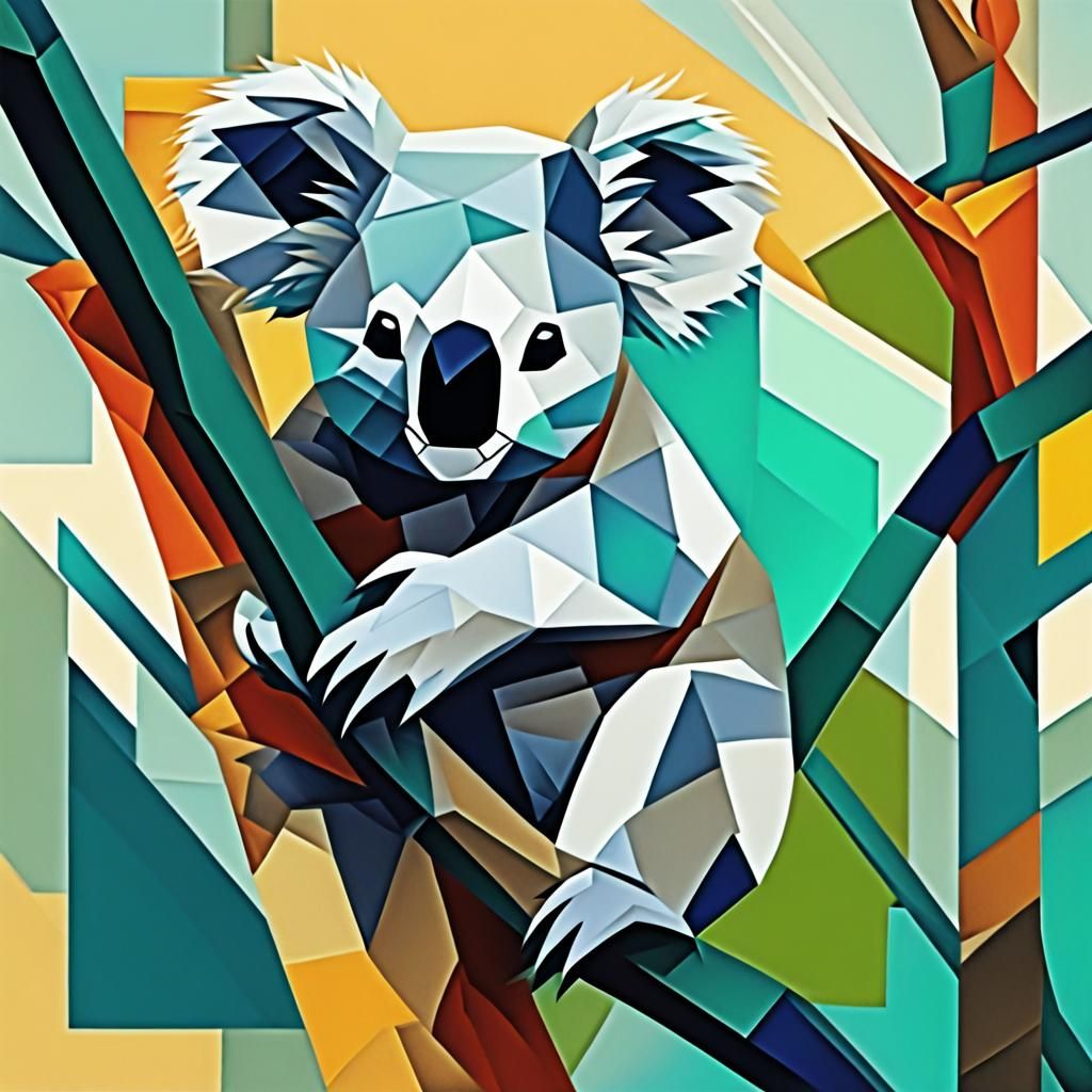 Koala in Cubist Art Deco Style