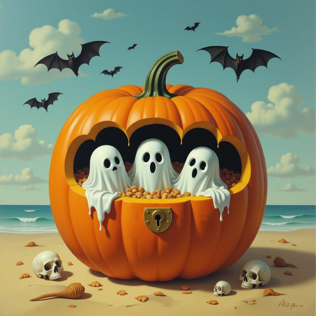 Surreal Pumpkin Treasure Chest Inspired by Dali