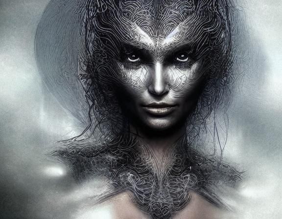 Klingon Female in abstract Curves