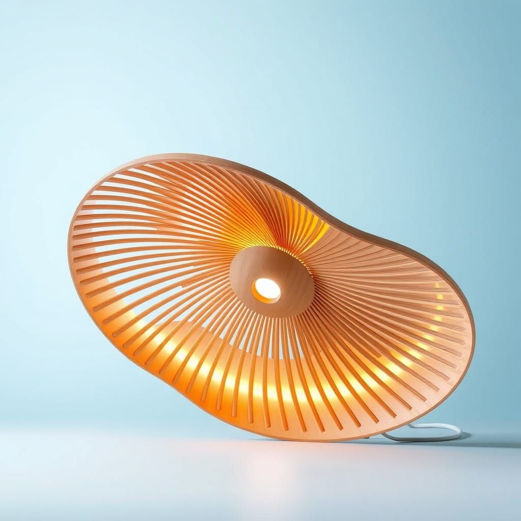 Sustainable Wooden Fan in Minimalist Bamboo Style